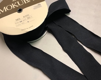 Gros Grain Ribbon, Black, 1 7/8 inches wide, Made in Japan, Cotton/Polyester Blend, Price is per 10 yards