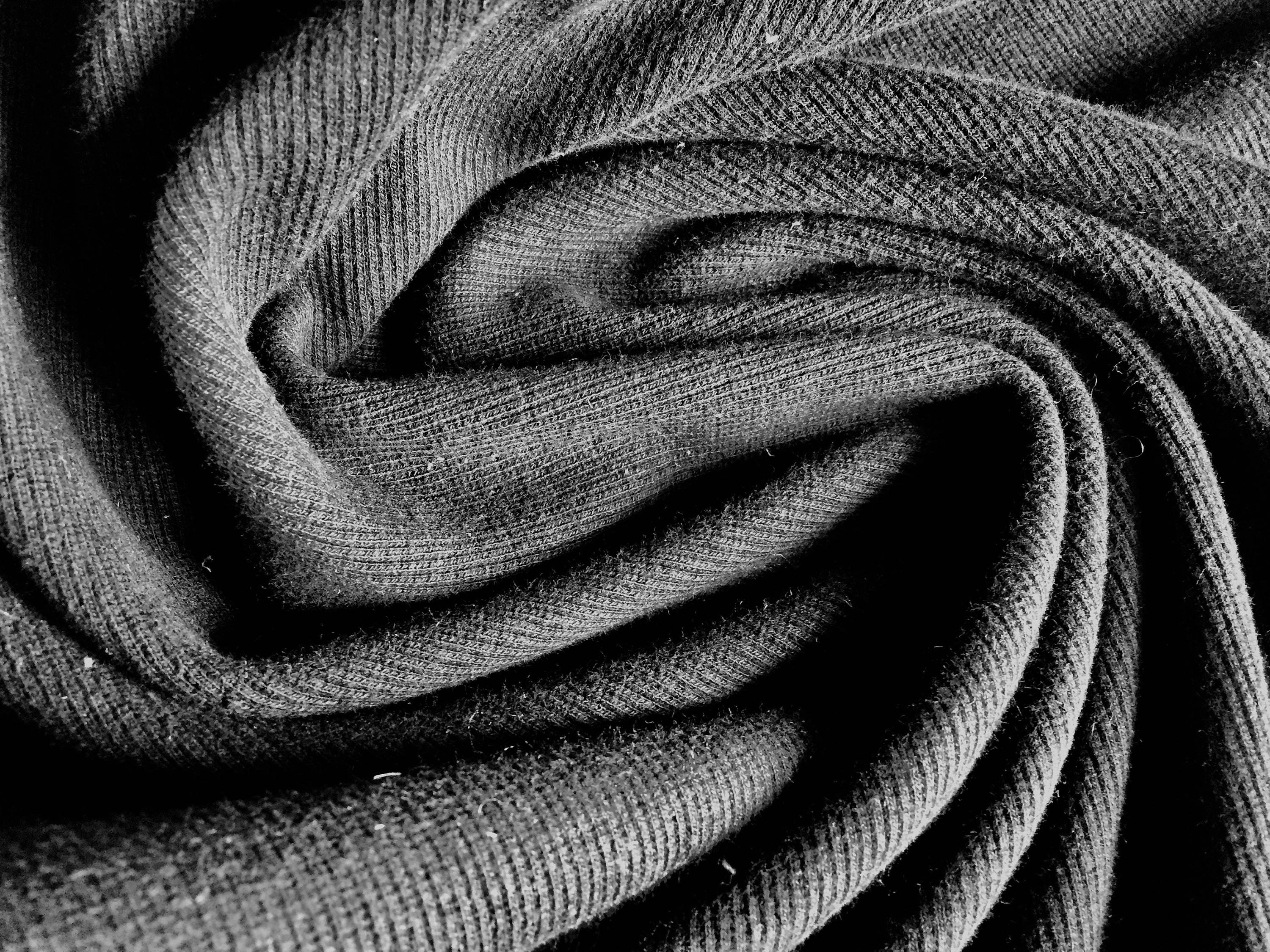 Black Ribbed Cotton Ponte knit Price is per Yard 40 inches Etsy