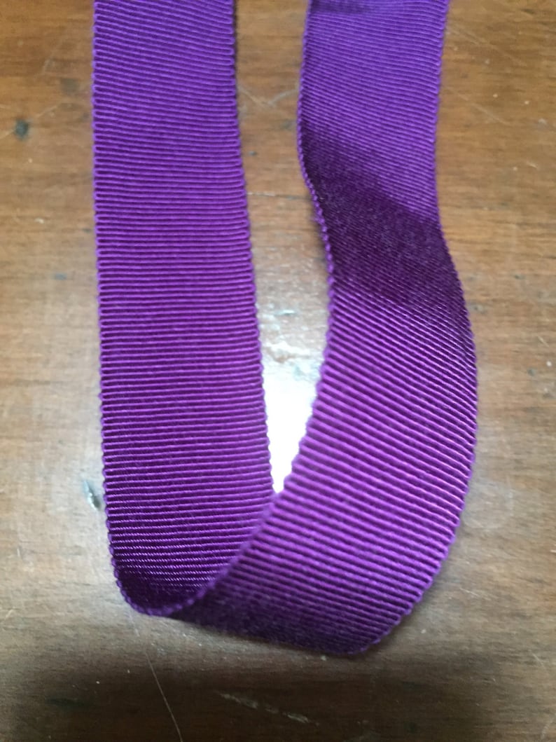 78/' inches wide Vintage Gros Grain ribbon in Petuna Purple 50 yards CottonRayon Blend Made in France