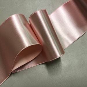Vintage Single Faced Satin Ribbon, Confetti Pink, made of Cotton/Rayon, 3 1/8 inches wide, Price is per Yard