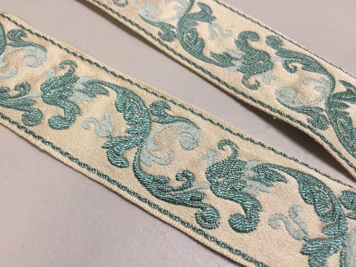 Cotton Tapestry Jacquard Ribbon with Embroidered Pattern Made Etsy