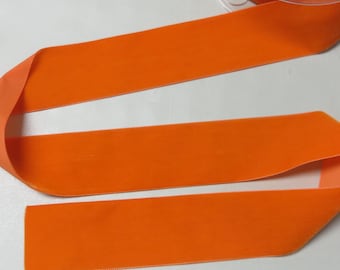 Velvet Ribbon in Orange, Taffeta Back, Swiss, 2 inches wide, Price is per Yard