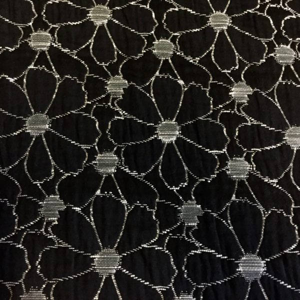 Floral Patterned Jacquard With a White Pattern Against a Black | Etsy