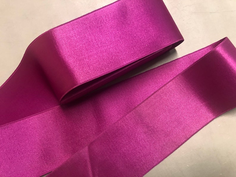 100/% Rayon Society Vintage Satin Ribbon in Cerise Pink Price is per Yard 2 38 inches wide Made in France