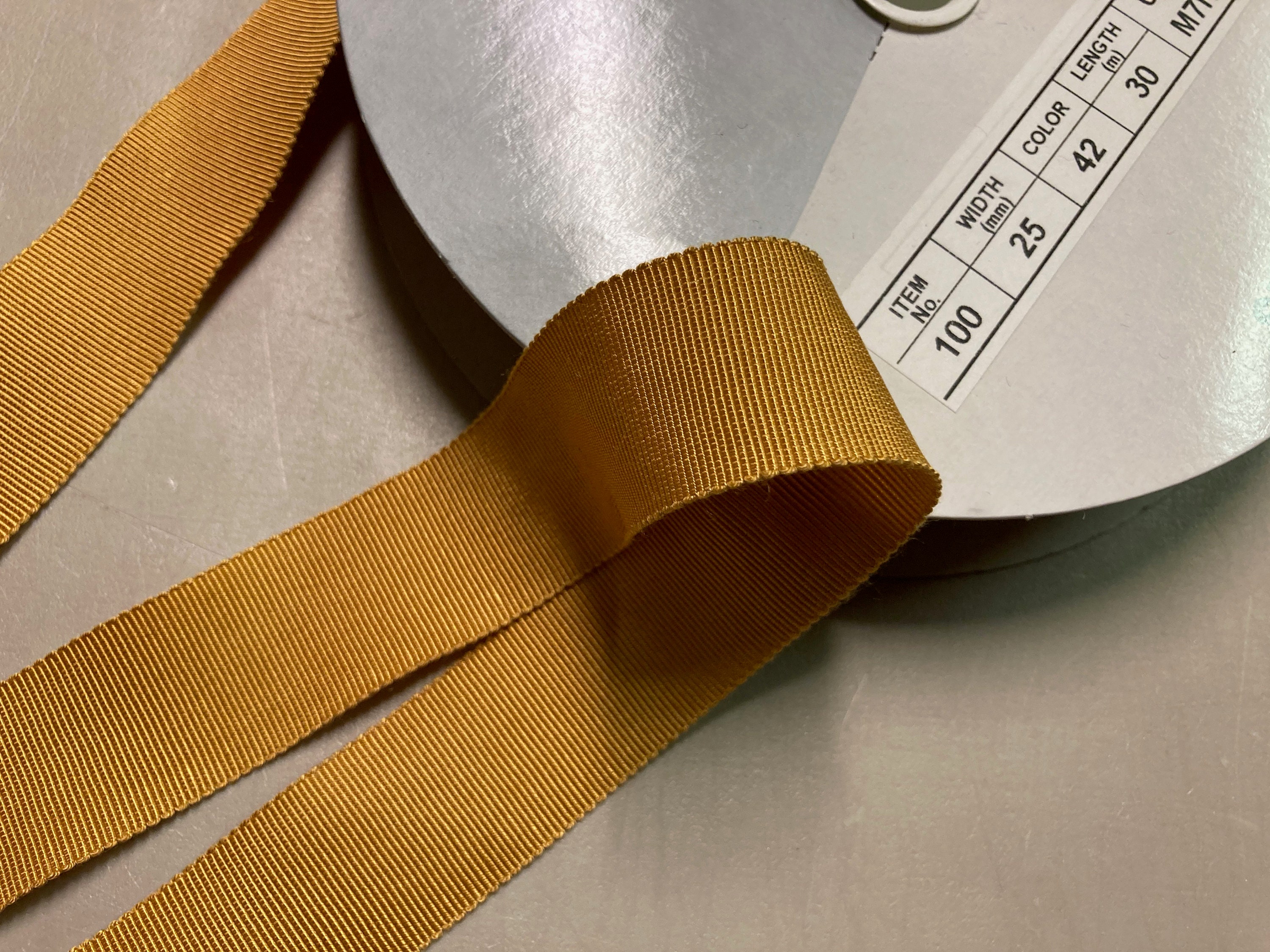 Gros Grain Ribbon, Curry Yellow, 1 1/8 Inches Wide, Cotton/rayon Blend ...