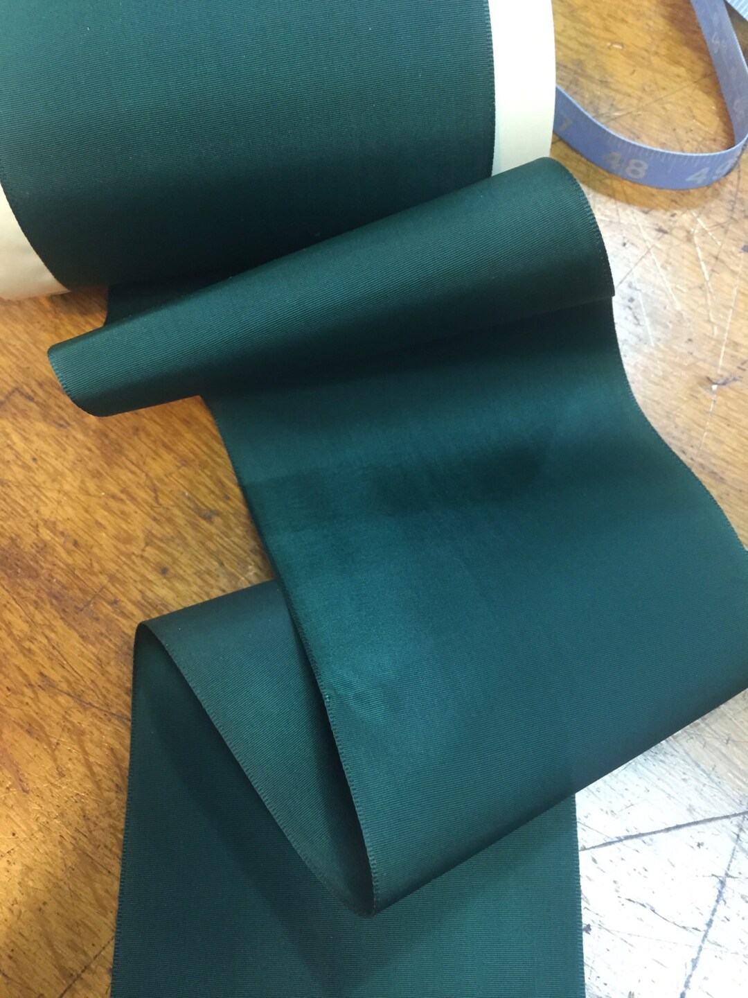 Vintage Victorian Green Taffeta Ribbon, 4 3/8 Inches Wide, Nylon, Made ...