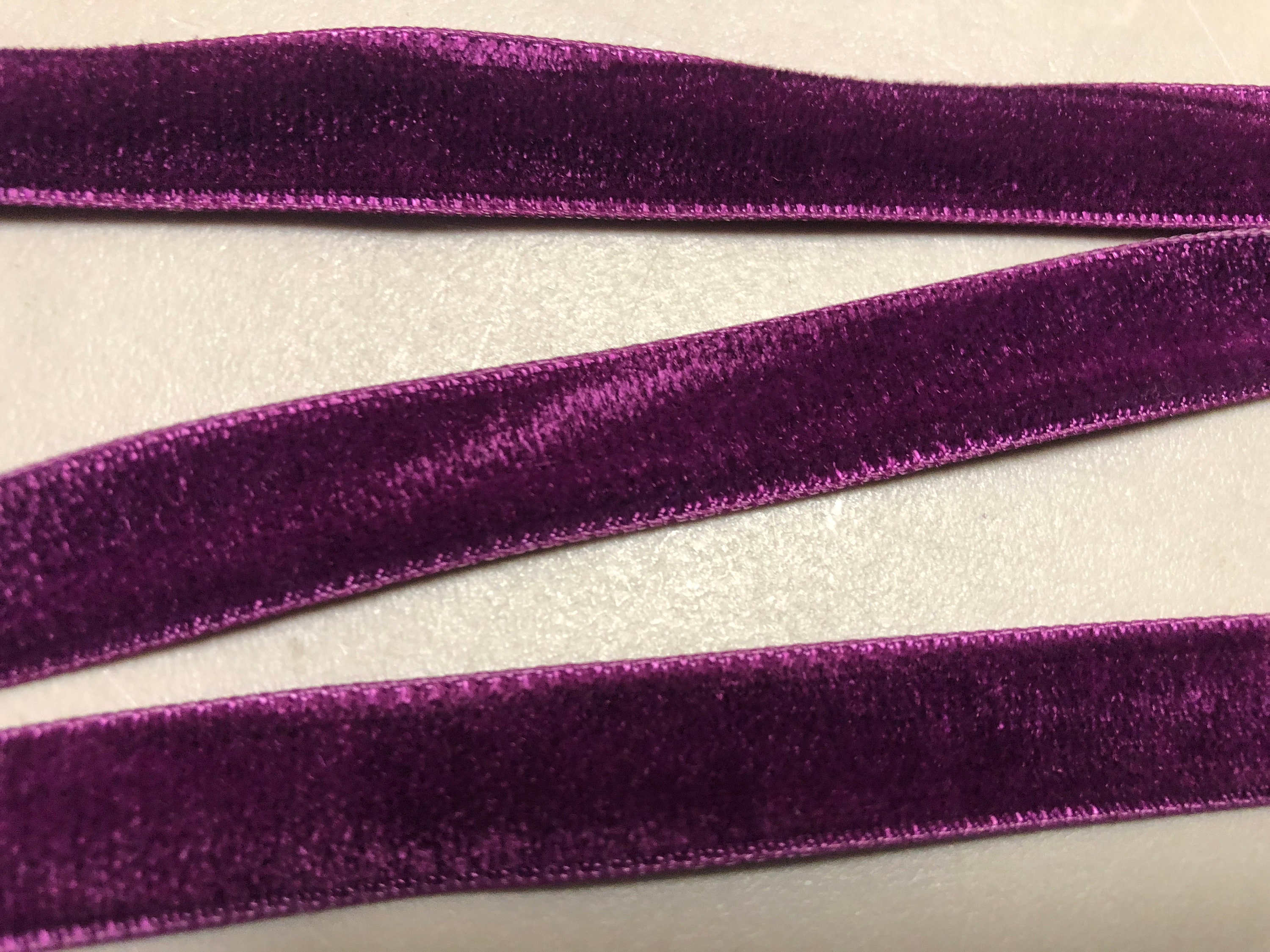 Double Faced Velvet Ribbon in Royal Purple 1/2 inch wide | Etsy