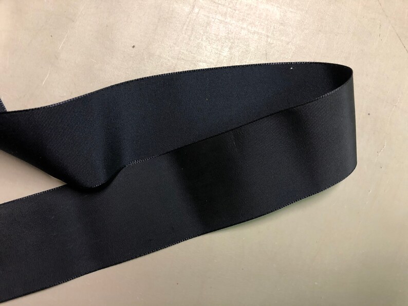 Vintage Taffeta Gros Grain Ribbon (a lighter weight), 1 7/8 inches wide, Navy Blue, Price is per Yard image 5