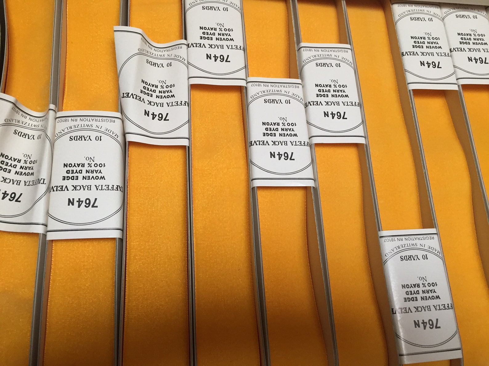 Velvet Ribbon in Spanish Yellow Taffeta Back Made in Etsy