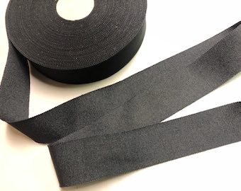 Vintage Gros Grain Ribbon, Black, 1 3/8 inches wide, Cotton/Rayon Blend, Price is per Yard