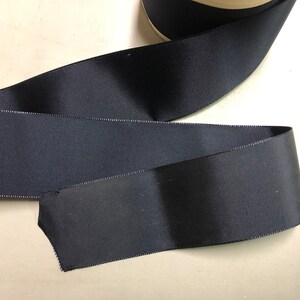 Vintage Taffeta Gros Grain Ribbon (a lighter weight), 1 7/8 inches wide, Navy Blue, Price is per Yard image 3