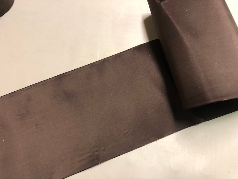 Swiss Brown 100/% Rayon 5 18 inches wide Vintage Taffeta Ribbon Price is per Yard