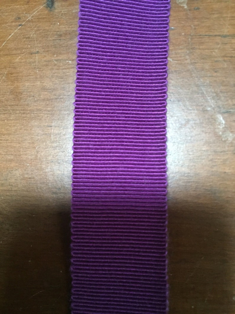 78/' inches wide Vintage Gros Grain ribbon in Petuna Purple 50 yards CottonRayon Blend Made in France