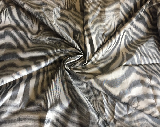 100% Silk Taffeta Zebra Animal Print an Incredible Weight - Etsy
