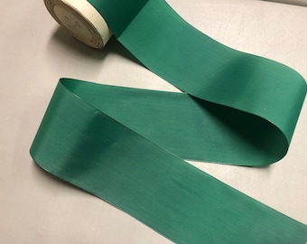 Nastro vintage in taffetà color verde Kelley, largo 3 1/8 pollici, svizzero, nylon, il prezzo è tagliato su misura
