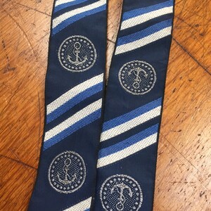 Vintage Naval Ribbon - Iridescent Gold Anchor Crest With White, Light ...