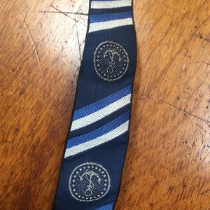Vintage Naval Ribbon - Iridescent Gold Anchor Crest With White, Light ...