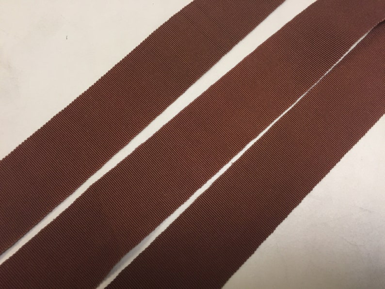 Vintage Gros Grain Ribbon Price is per Yard 1 12 inches wide CottonRayon Blend Brown