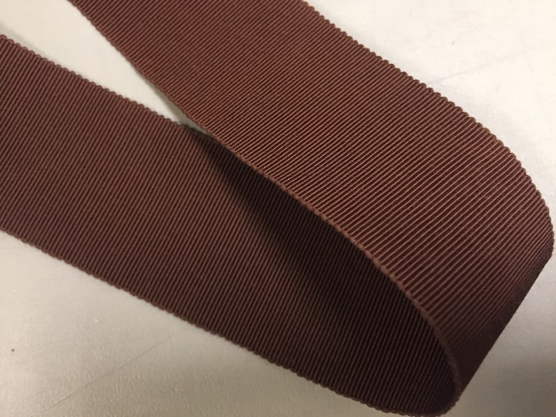 Vintage Gros Grain Ribbon Price is per Yard 1 12 inches wide CottonRayon Blend Brown