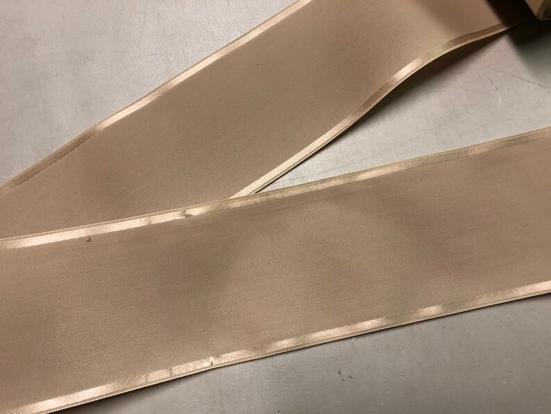 Vintage Taffeta Ribbon in Beige With Satin Edge, 3 Inches Wide, Made of ...