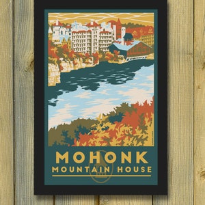 Mohonk Mountain House Vintage Travel Poster- Upstate New Paltz NY Art Print