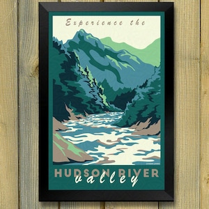 Hudson River Valley Upstate NY Retro Travel Poster