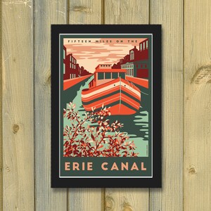 Erie Canal Vintage Travel Poster- Central New York Finger Lakes, Syracuse and Rochester Art Print