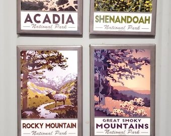 National Park Magnet | Vintage Travel Poster Refrigerator Magnet