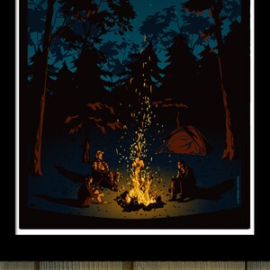 Camping Under the Stars Vintage Travel Poster Great Outdoors Art Print image 2