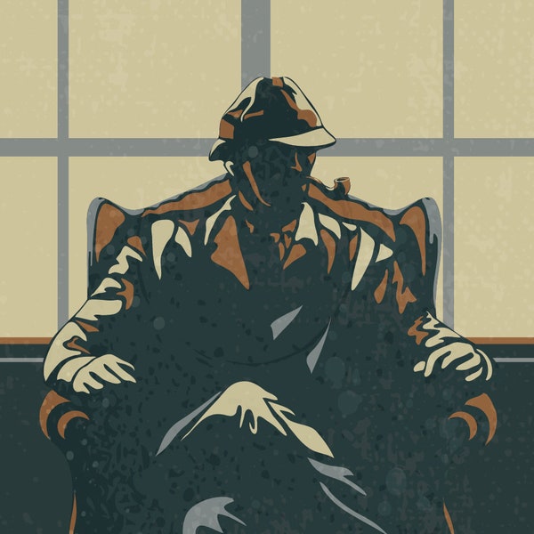 Sherlock Holmes Detective Poster | Mystery Book Art Print