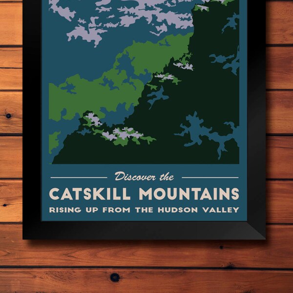 Catskill Mountains Vintage Travel Poster- Upstate NY Catskills Poconos Art Print