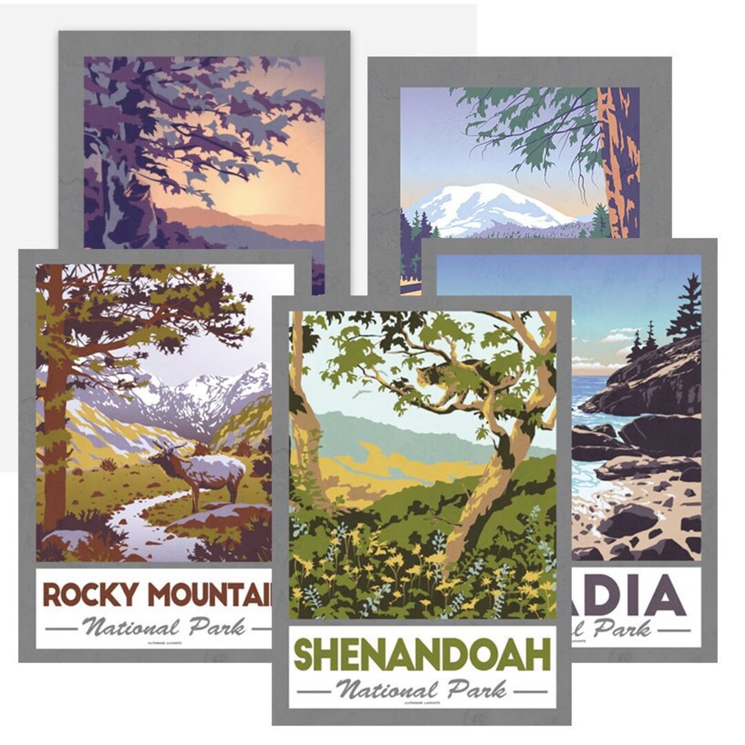 Retro National Park Sticker | Vintage Travel Posters | Vinyl Decal ...