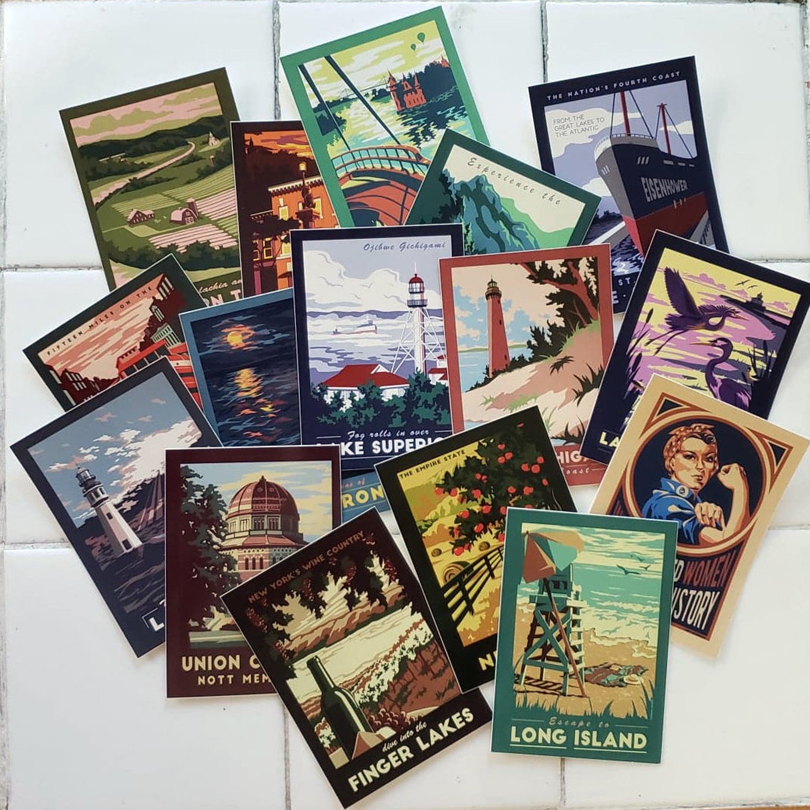 vintage travel poster stickers