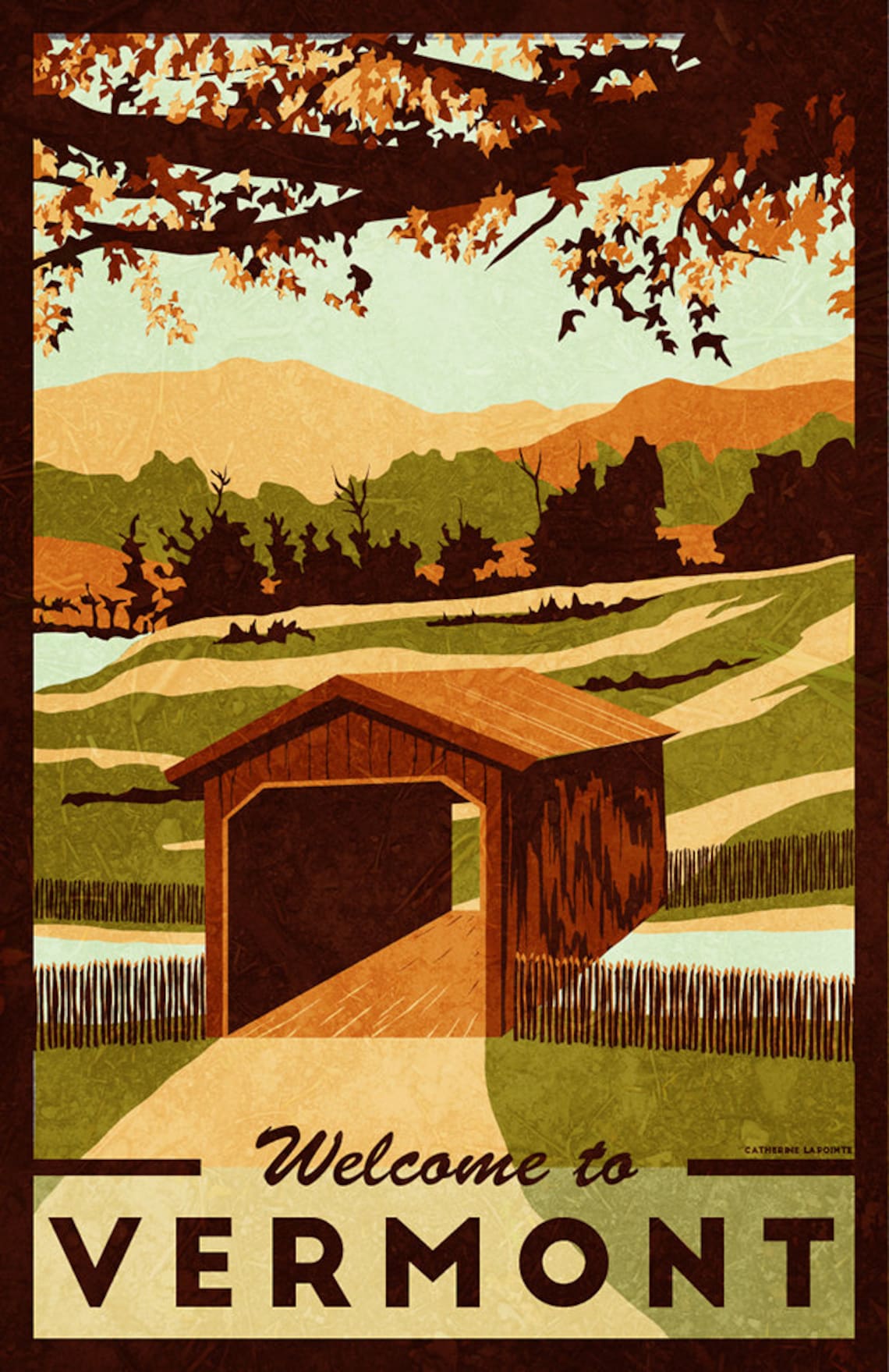 vermont travel poster