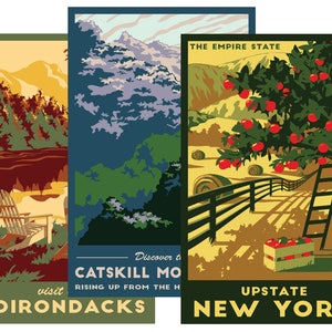 Retro Travel Poster Set: Choose Any 3 Three Vintage Style Prints