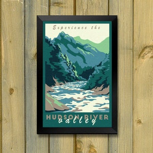 Hudson River Valley Upstate NY Retro Travel Poster