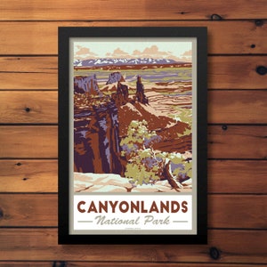 Canyonlands National Park Vintage Travel Poster- Utah Retro Art Print