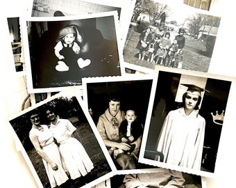 Eine Familie Riesiges Set Vintage Fotos, Vintage Schwarz Weiß Foto Lot, Ephemera für Junk Journals, Vintage Papier, Vintage Ephemera