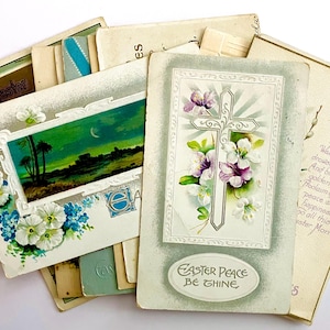 Easter Early 1900’s Postcards Lot, Vintage Ephemera Lot, Junk Journal, Antique Postcards, Vintage Paper