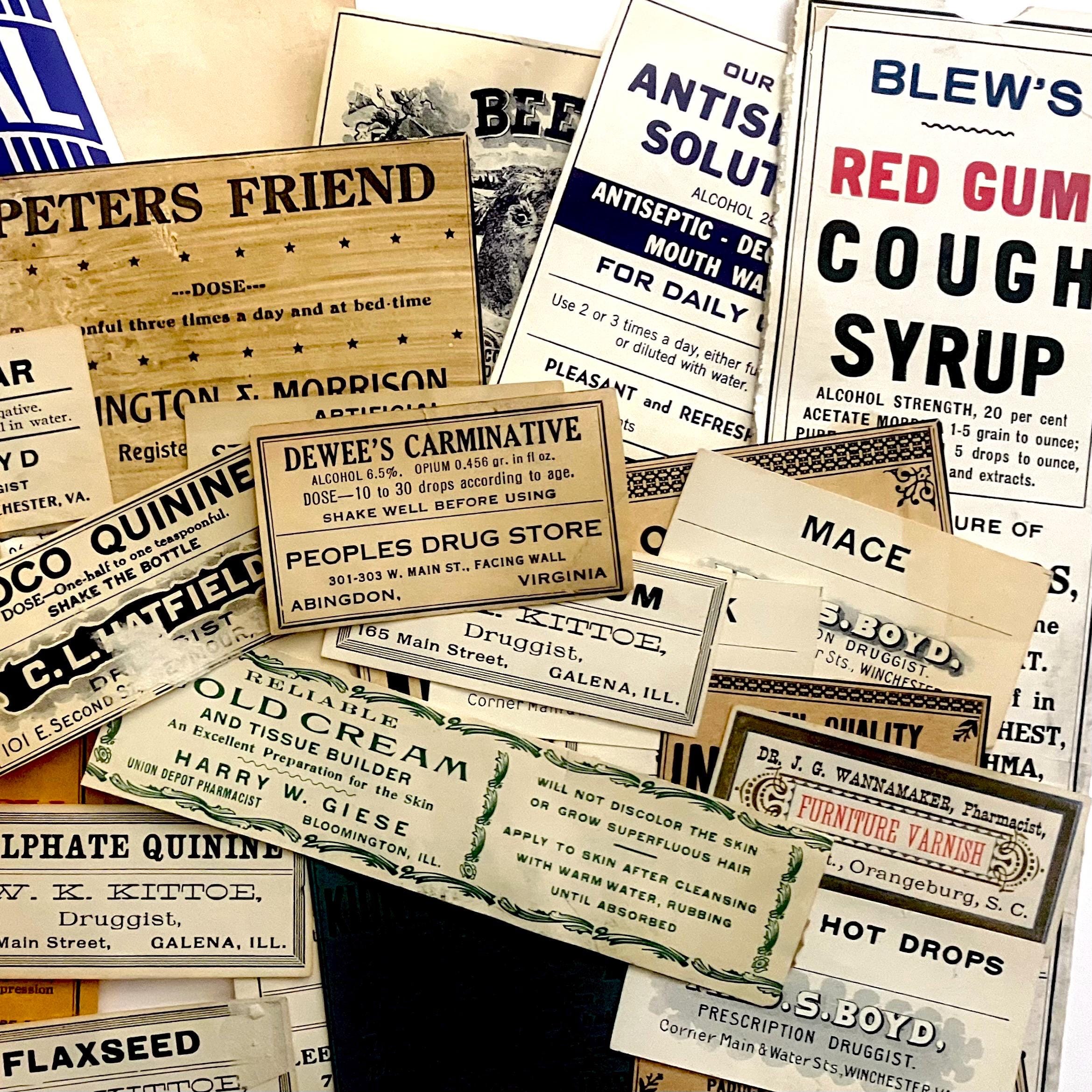 Medicine Bottle Labels Antique - Etsy