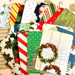 25 of 50 3 x 4 kerstjournaalkaarten, rommeljournaalvoorraad, papierverpakking, papierdestash, dagboekkaarten, dagboektags, kortstondig,