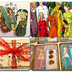Naaien kortstondige bundel met korting, vintage naaipatroon kortstondig, handgemaakt, dagboekkaarten, knoopkaarten, vintage papier