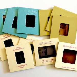 11 Vintage Photo Slides, Vintage Ephemera, Junk Journal Supply, 35 mm slides, Vintage Photography, Specimen Cards