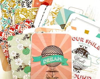 60 Tarjetas para diario "Aventura" de Project Life Becky Higgins, Material para diario basura, Paquete de papel, Recogida de papel, Tarjetas para diario, Materiales efímeros,