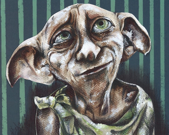 Dobby Harry Potter Art Print Dobby Portrait Harry Potter Decor