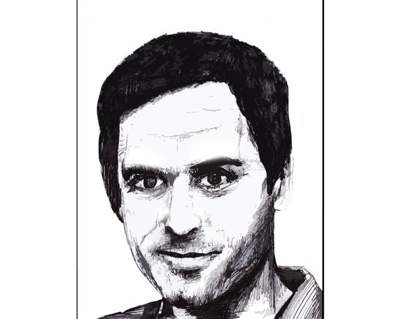 Ted Bundy Portrait 8 X 10 Print True Crime Art Serial - Etsy Canada