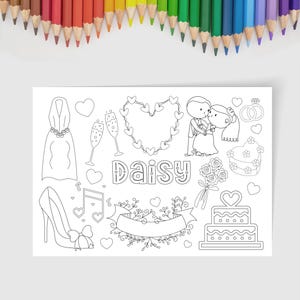 Personalised Kids' Wedding Placemat: Colouring Activity Mat