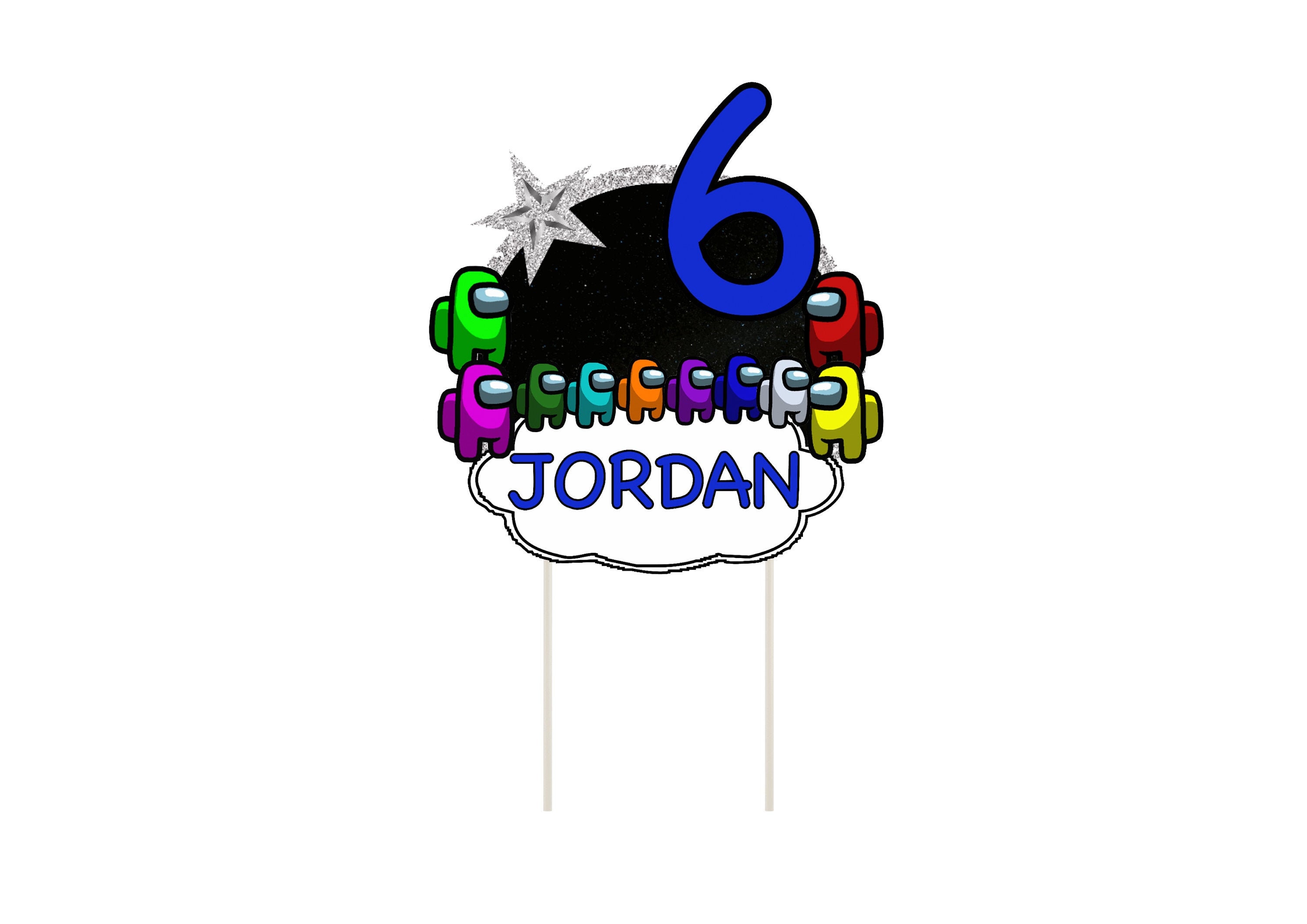 Inspired by the Theme Among Us Personalised Cake Topper - Etsy