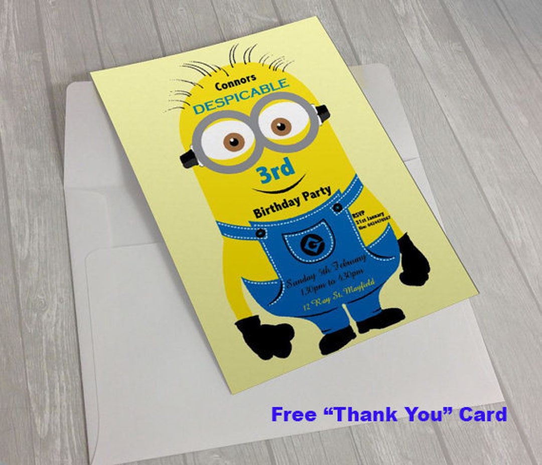 Digital File Despicable Me Birthday Invitationprintable High Etsy