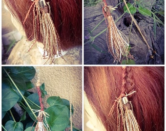 Natte Maïta, removable braid, small black and blue butterfly, hairstyle accessory, atebas, Boho style macramé dreads